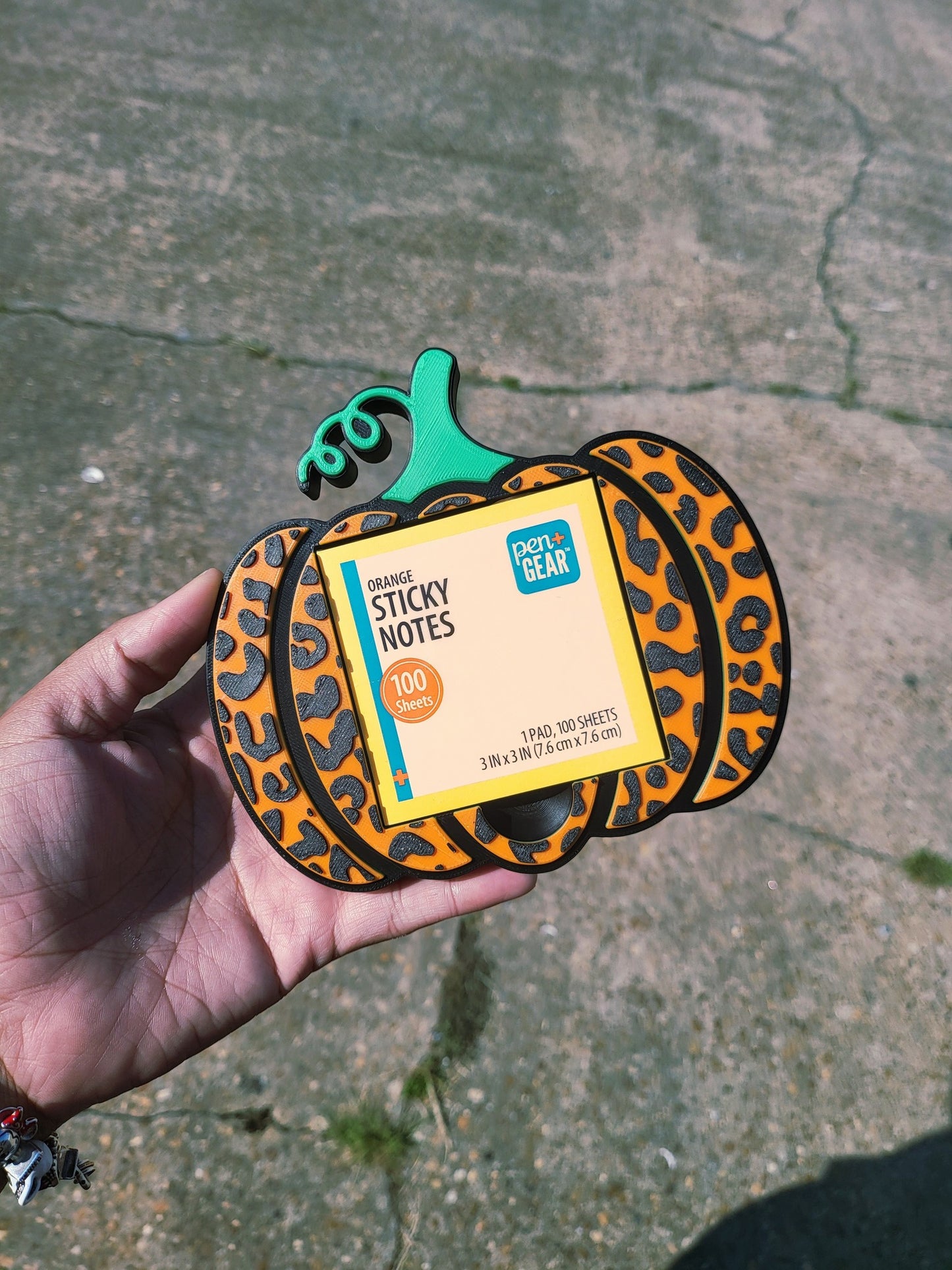 Leopard Pumpkin Sticky Note Holder