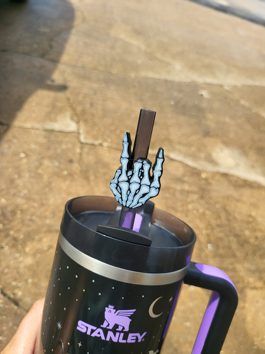 Skeleton Rocker Straw Topper