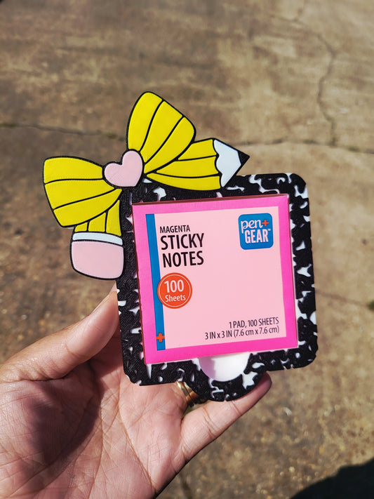 Teacher Bow Sticky Note Holder